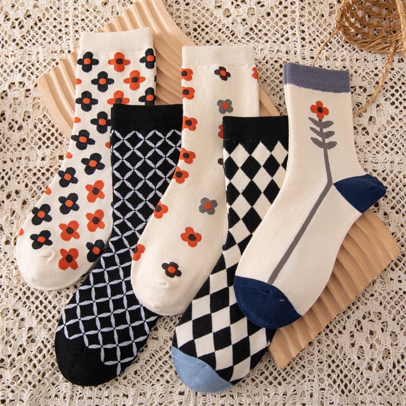 Socks Female Literary Fan In Tube Cotton view 3