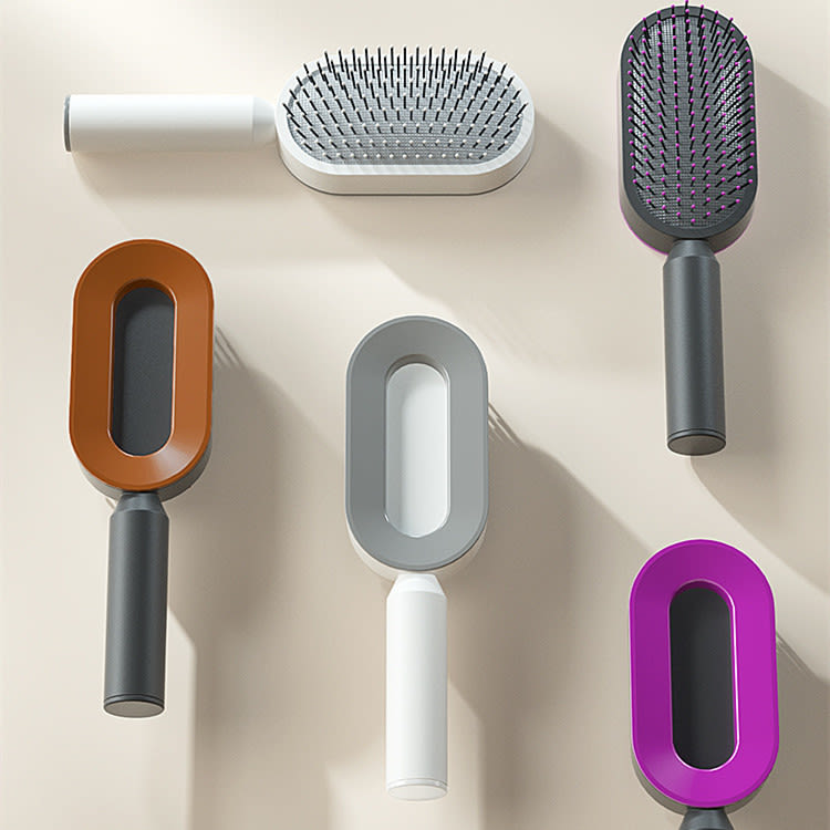 Self Cleaning Hair Brush For Women One-key Cleaning Hair Loss Airbag Massage Scalp Comb Anti-Static Hairbrush view 8