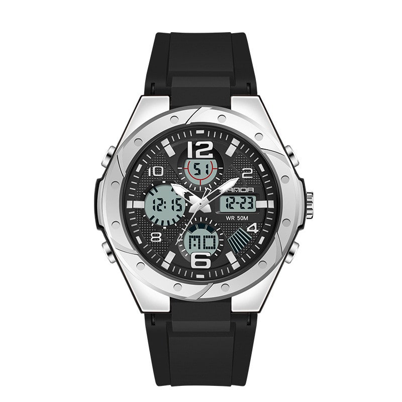 Men's Dual Display Waterproof Luminous Couple Sports Electronic Watch view 2