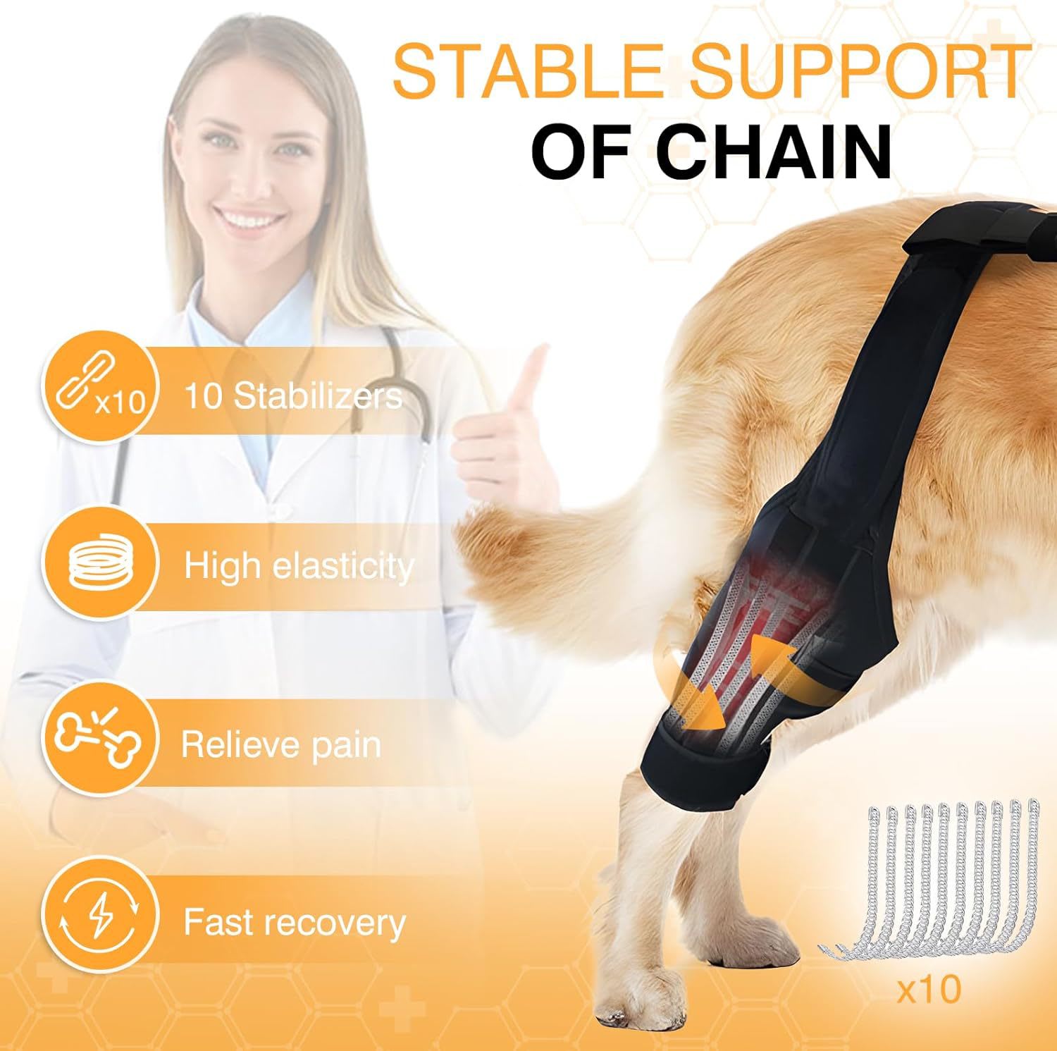 Leg Protector For Dogs Knee Brace Auxiliary Belt Joint Protection Pet Supplies Great Deal view 5