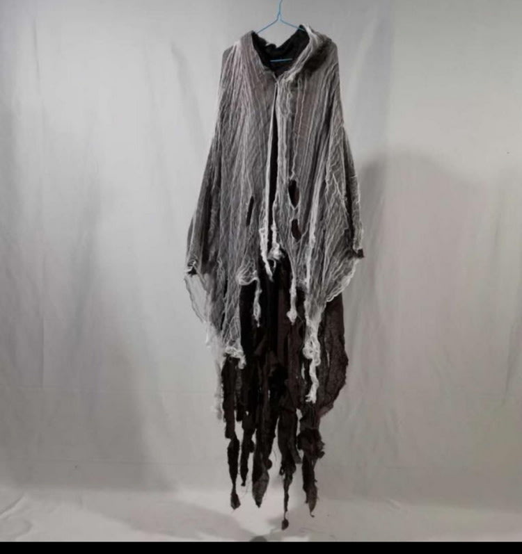 Unisex Halloween Ghost Dementors Cosplay Costume Gothic Horror Zombie Tattered Hooded Capes Day Of The Dead Party Props Cloaks view 8