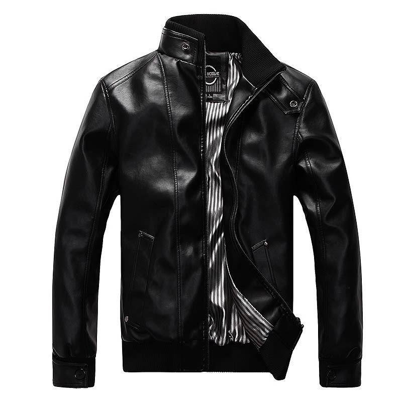Fashion Brand Casual PU Leather Jacket Youth All-match Leather Jacket Men view 2