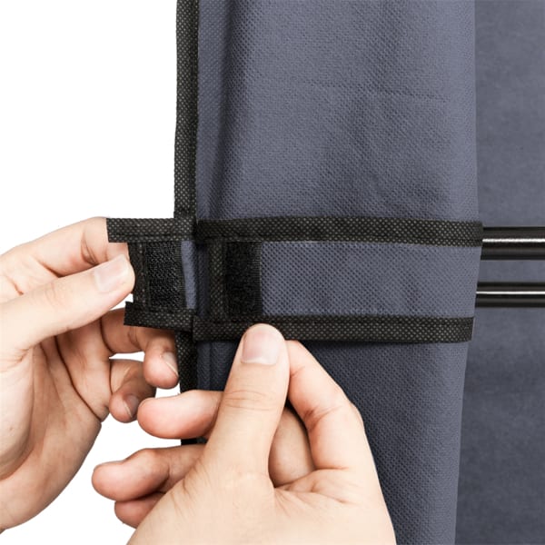 4 Layers, 8 Grids With Fabric Cover, 3 Hanging Clothes Poles, Non-woven Wardrobe view 11