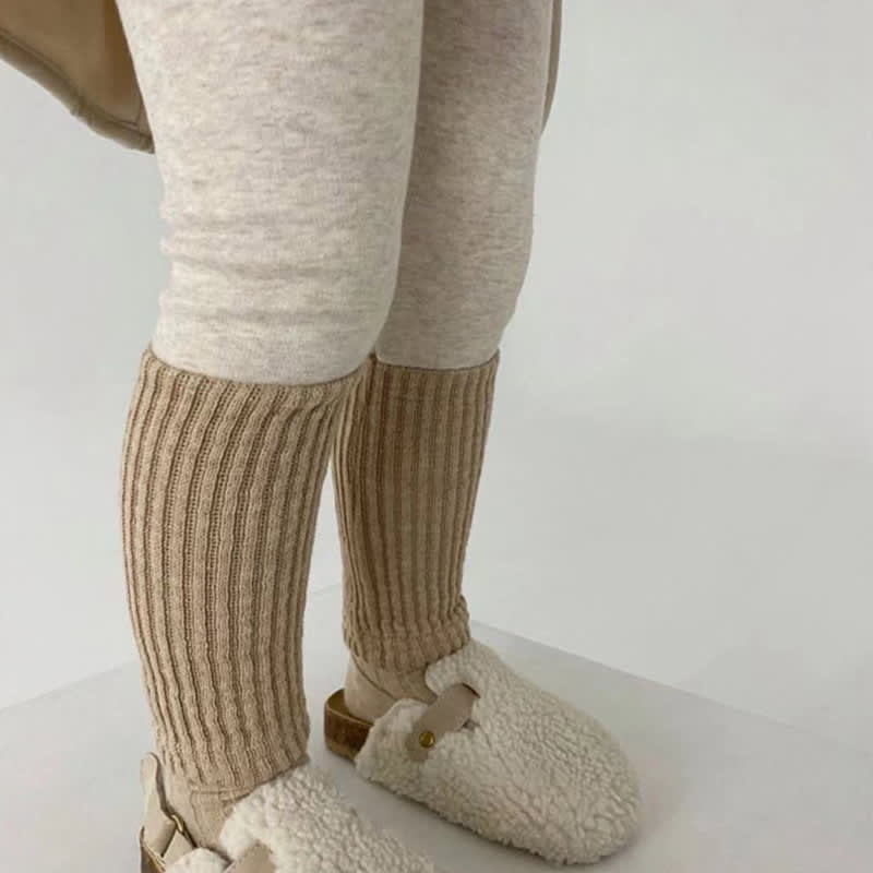Girls' Cotton Stretch Color Matching Leggings view 7