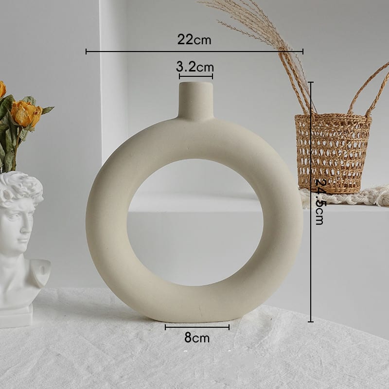 Simplicity Ceramic Vase Dry Flower Arrangement Home Decoration Ornament Living Room Display Art Vases view 12