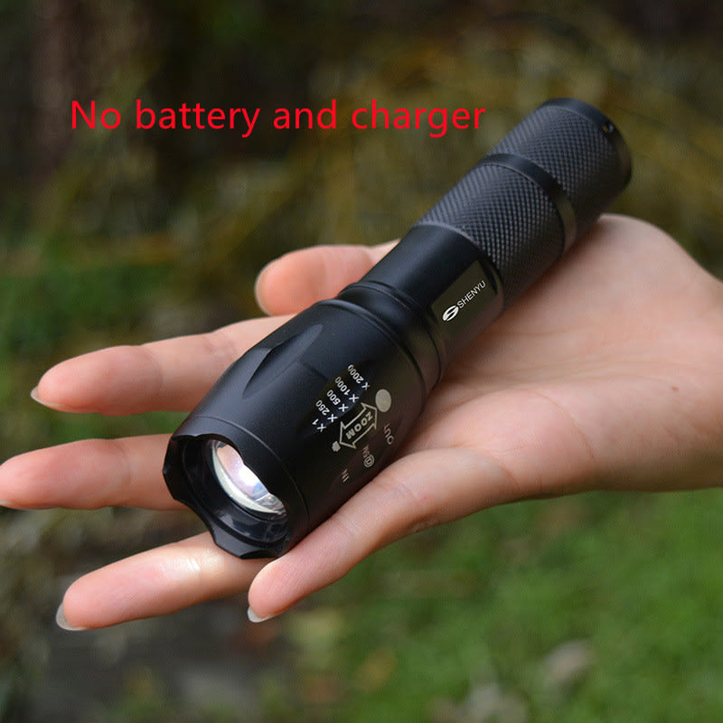 Aluminum Alloy Strong Light Flashlight 18650 Super Bright Outdoor Lighting T6 Flashlight view 3