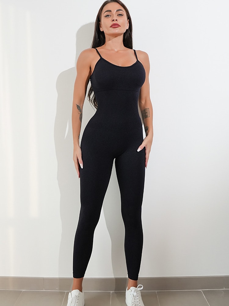 Womens Sexy Unitard One Piece Jumpsuit Spaghetti Strap Tummy Control Rompers Sleeveless Bodysuits Outfits view 9