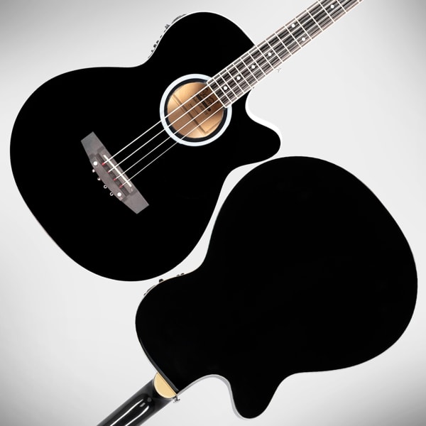 4 Strings With EQ, Rosewood Fingerboard Folk Bass, Black view 12