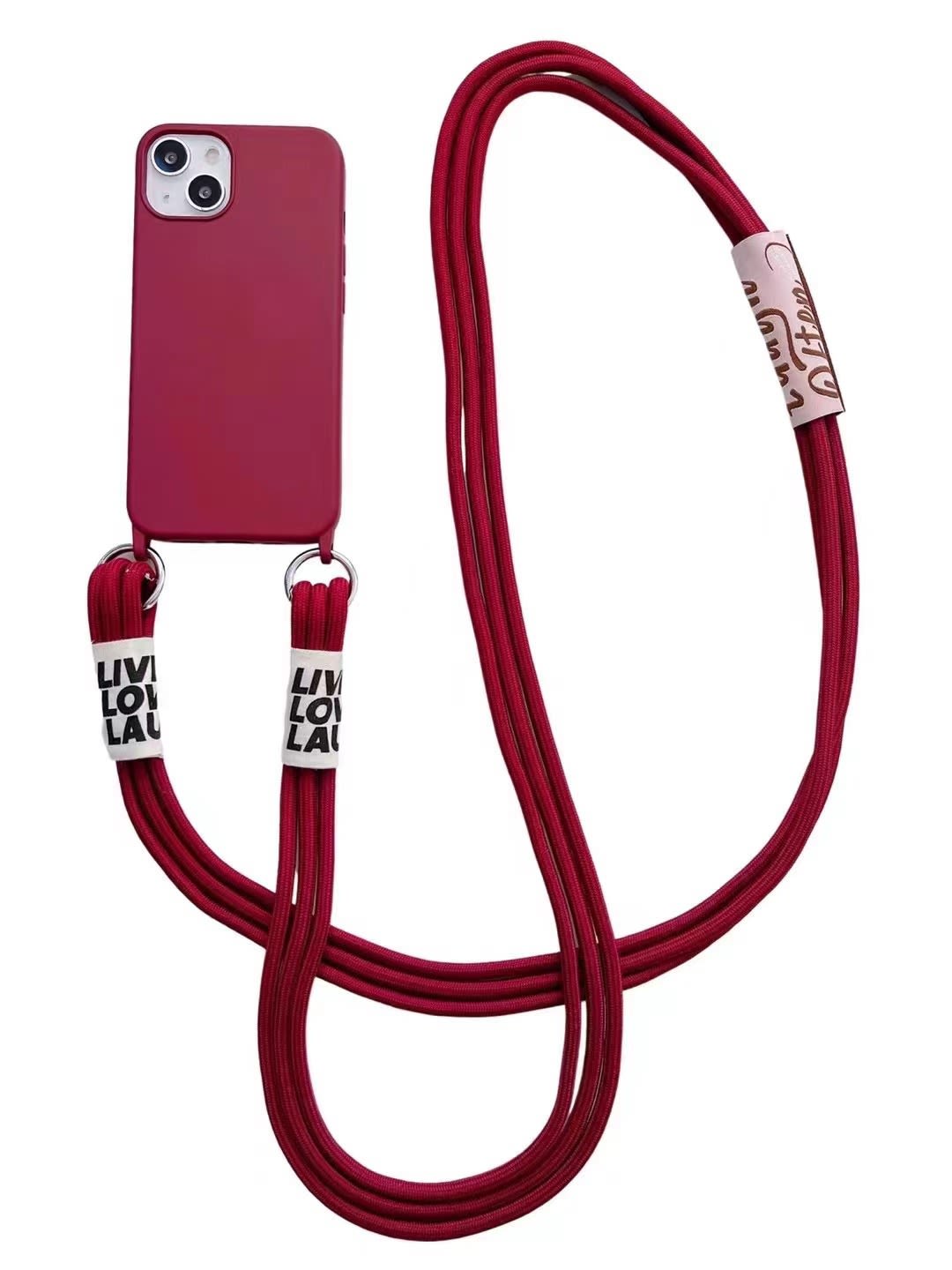 Long Diagonal Strap Liquid Silicone Phone Case view 3