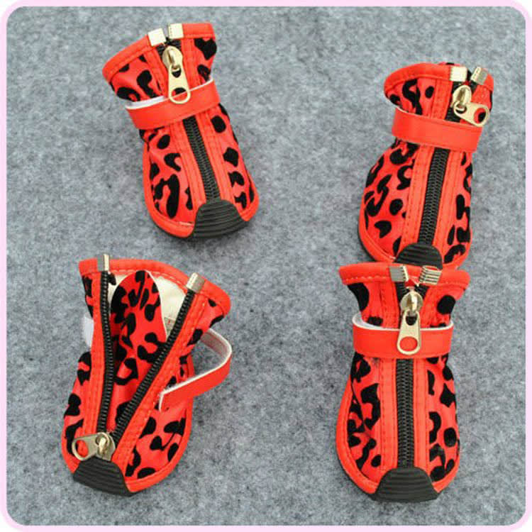 New Fashion PU Leopard Print Pet Shoes view 4