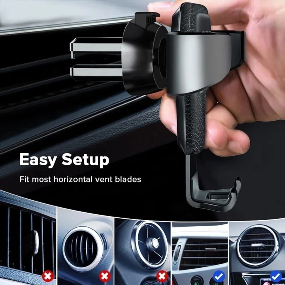 Universal Gravity Phone Holder Car Air Vent Mount Metal Mobile Stand GPS Support For Smartphone Air Vent Stand Cradle For Mobile Cell Phone view 8
