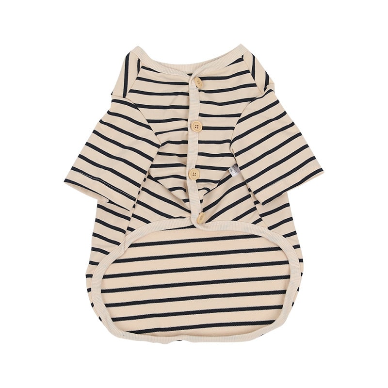 Dog Striped Cotton V-Neck Pet Warm Bottoming Shirt view 5