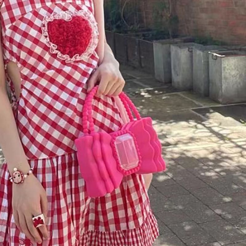 All-match Bow Princess Style Jelly Sweet Tote Bag view 3