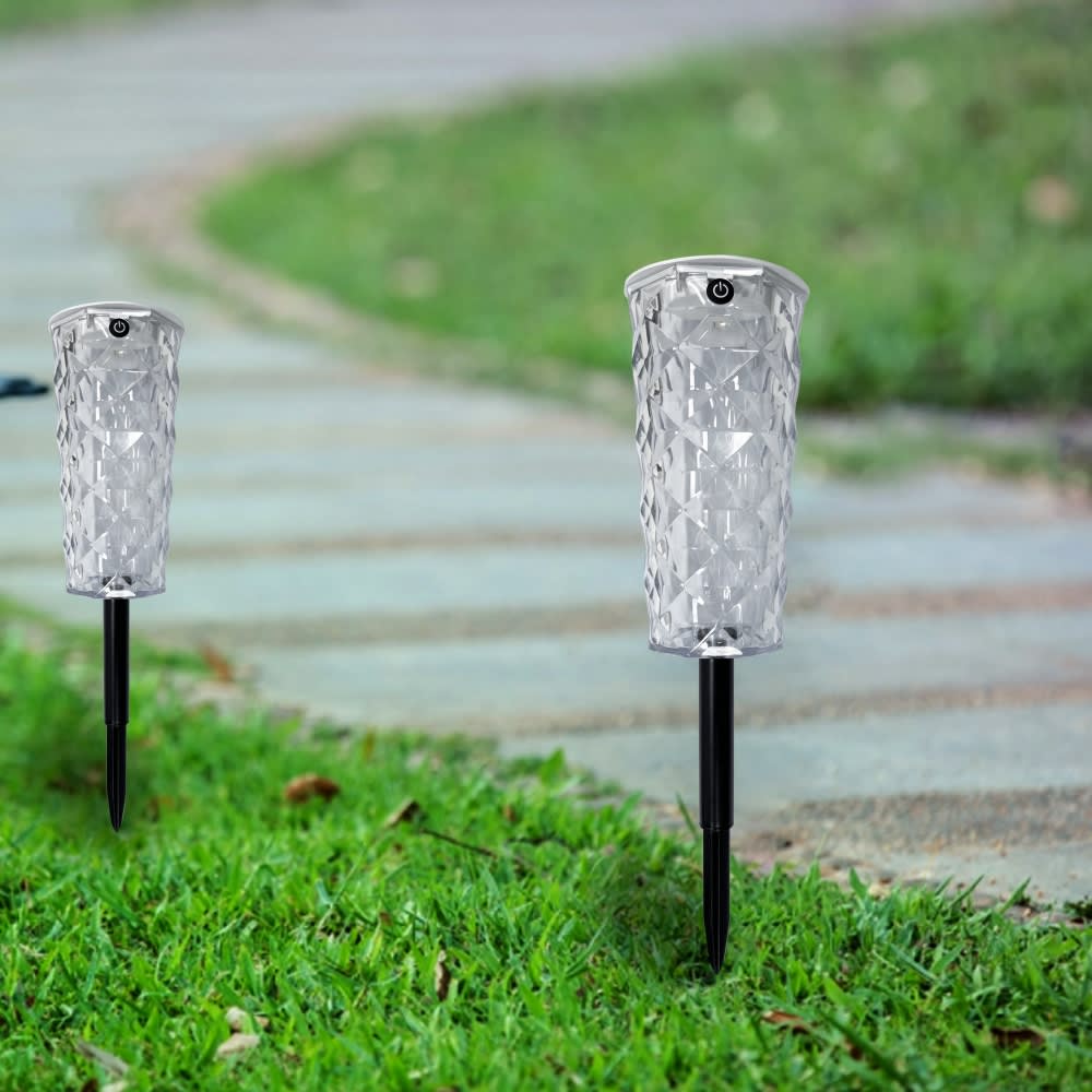 Solar Garden Lamp 10 Colors Changing Crystal Lamp Rose Light Shape LED Romantic Diamond Atmosphere Project Light view 11