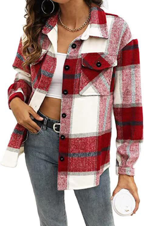 Flannel Jacket Casual Check Button Down view 6