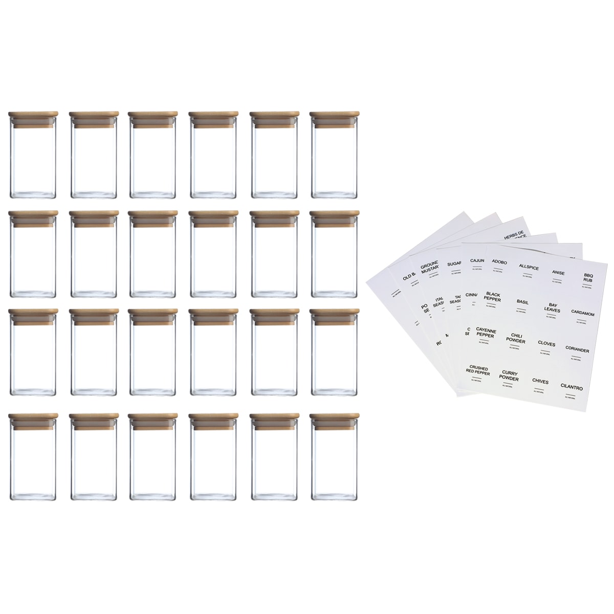 24 PCS Square Seasoning Jars Pepper Bottle Pepper Powder Bottle 240ml Glass Seasoning Jars Salt Jars view 7
