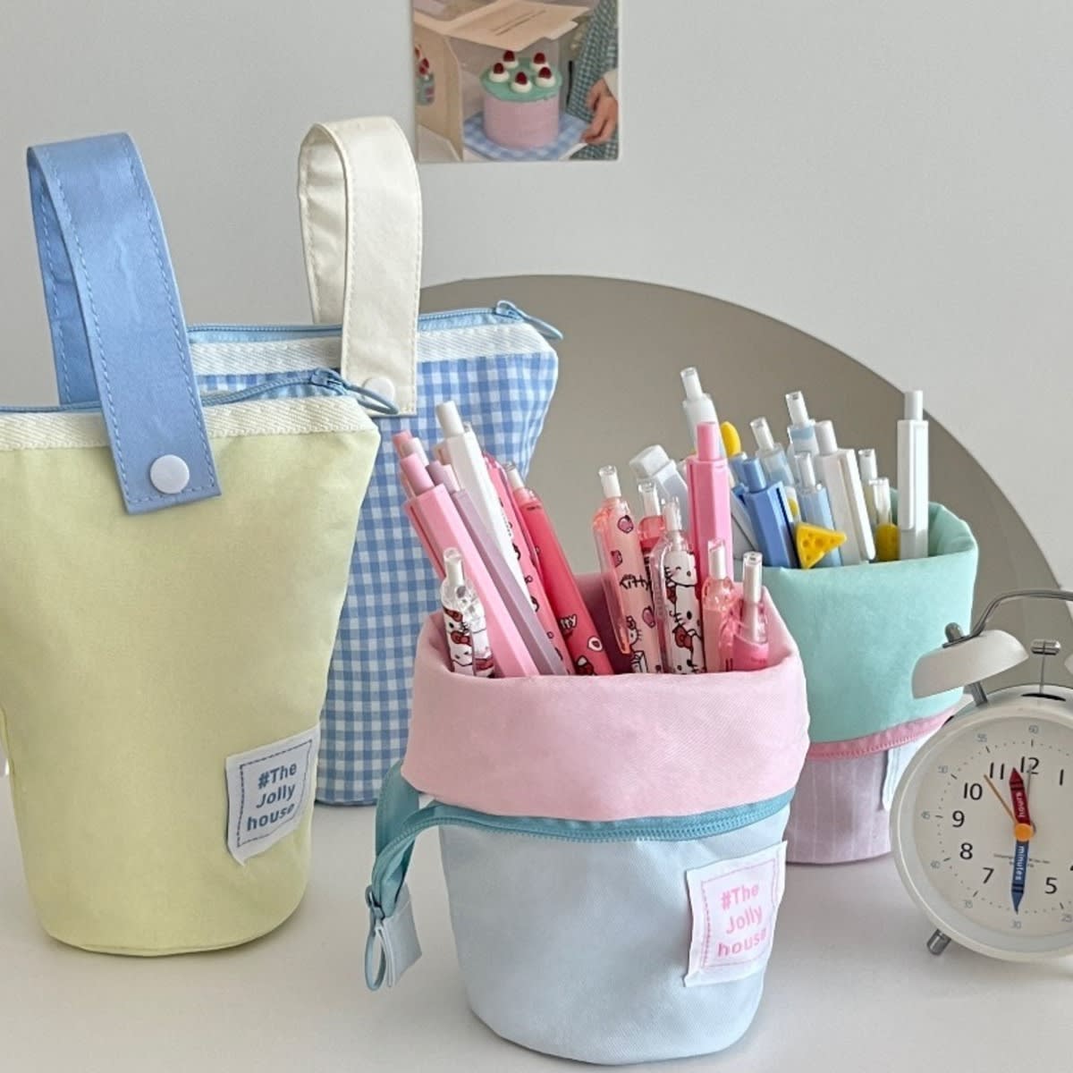 Foldable Standing Pencil Pen Case With Compartments Large Capacity Pencil Pouch Bag School Aesthetic Supplies For Girls Boys Adults view 9