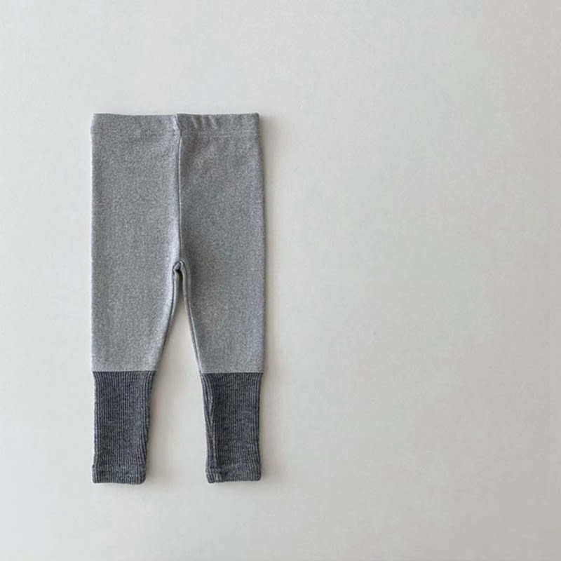 Girls' Cotton Stretch Color Matching Leggings view 5