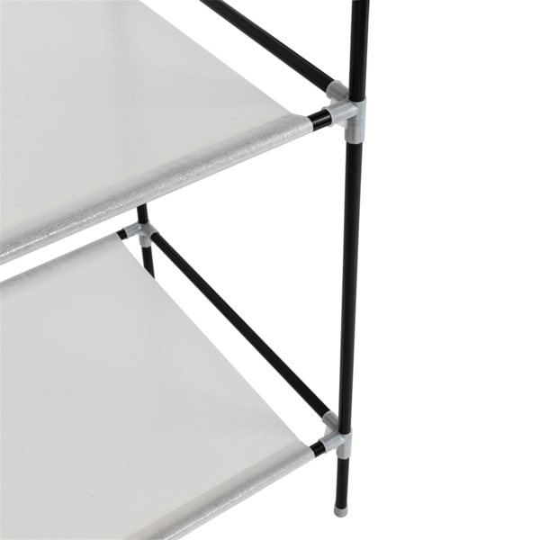 4 Layers, 8 Grids With Fabric Cover, 3 Hanging Clothes Poles, Non-woven Wardrobe view 8