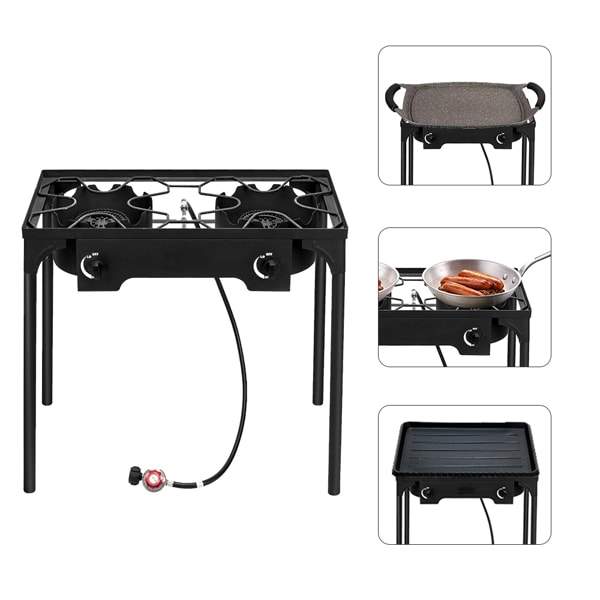 Rectangular Double Eyed Four Legged Gas Burner view 13