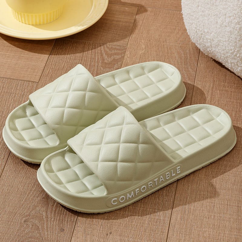 Men's Home Slippers With Plaid Design Soft-soled Silent Indoor Floor Bathing Slippers Women House Shoes Summer view 10