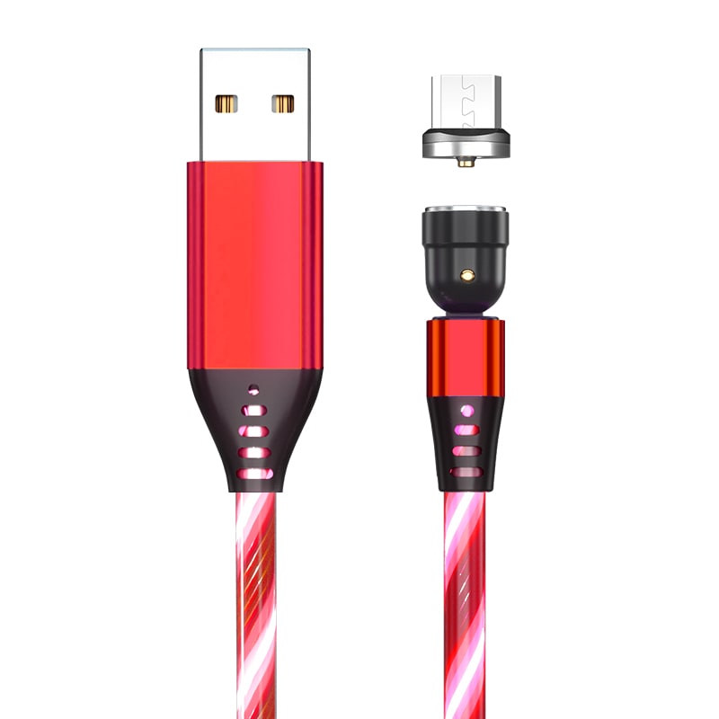 540 Rotate Luminous Magnetic Cable 3A Fast Charging Mobile Phone Charge Cable For LED Micro USB Type C For I Phone Cable view 6