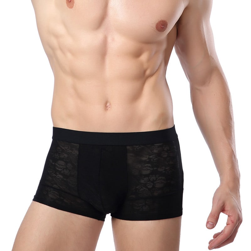 Men's Ice Silk Breathable Hollow Ultra-thin Sexy Boxer Briefs view 5