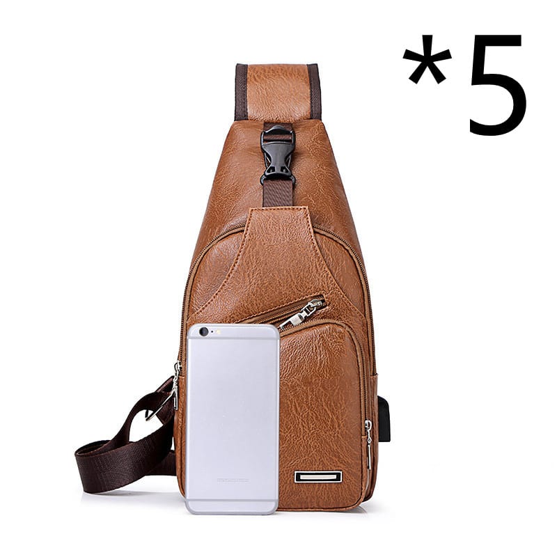 Casual Fashion Men's USB Charging Chest Bag view 16