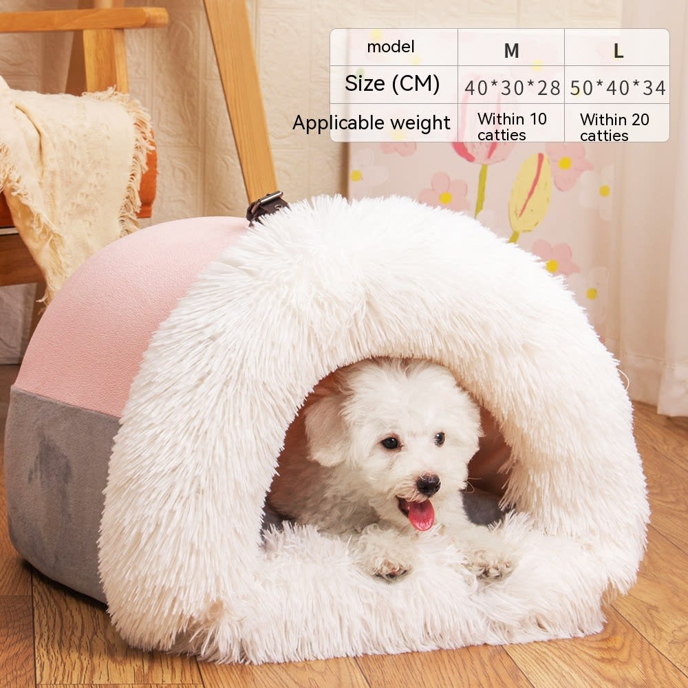 New Splice Portable Pet Nest Portable Autumn And Winter Warm Dog Nest Moisture-proof Long Fur Cat Nest Cross Border Pet Nest view 11