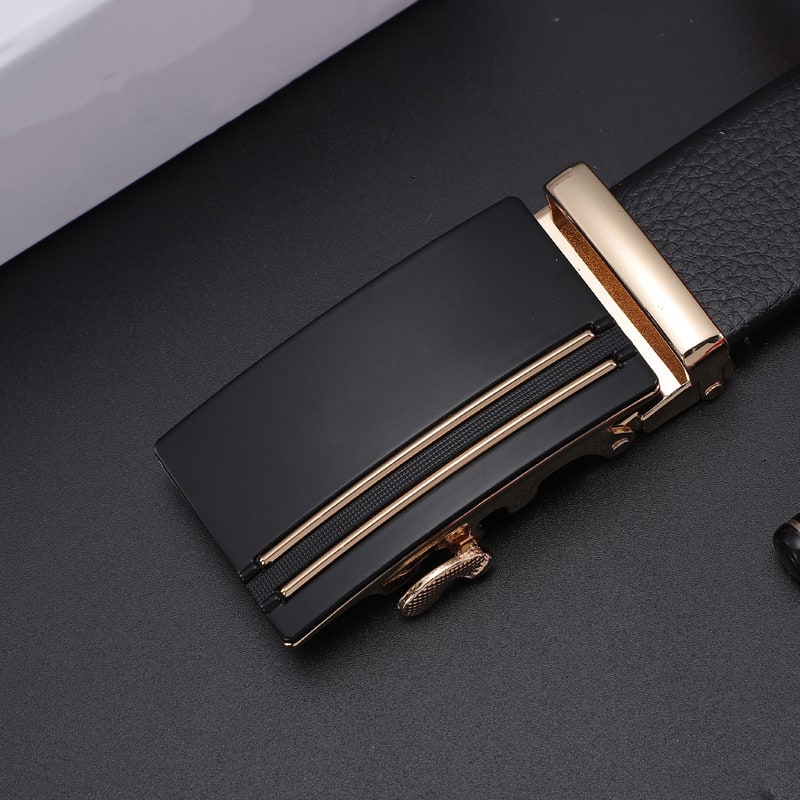 Men's Soft Leather Belt With Automatic Buckle view 2