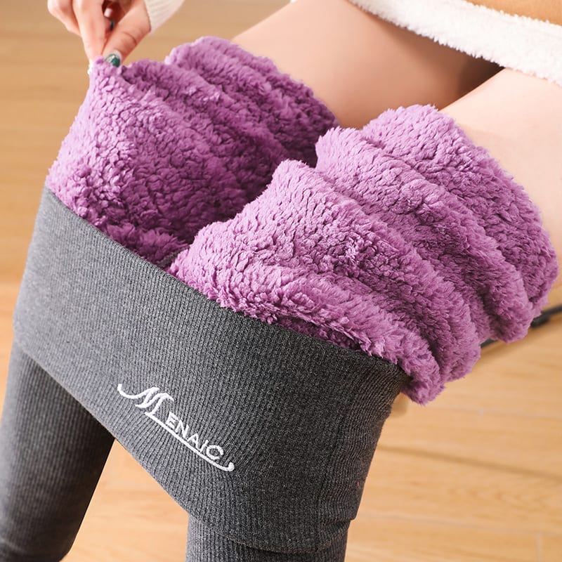 High Waist Plush Leggings Winter Warm Solid Slim Pants Fashion Trousers For Women Clothing view 5