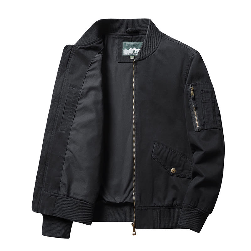 Men's Short Stand Collar Workwear Jacket view 3