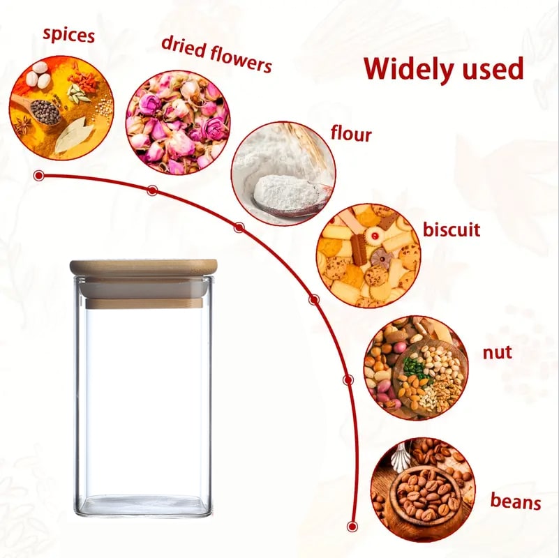 24 PCS Square Seasoning Jars Pepper Bottle Pepper Powder Bottle 240ml Glass Seasoning Jars Salt Jars view 4