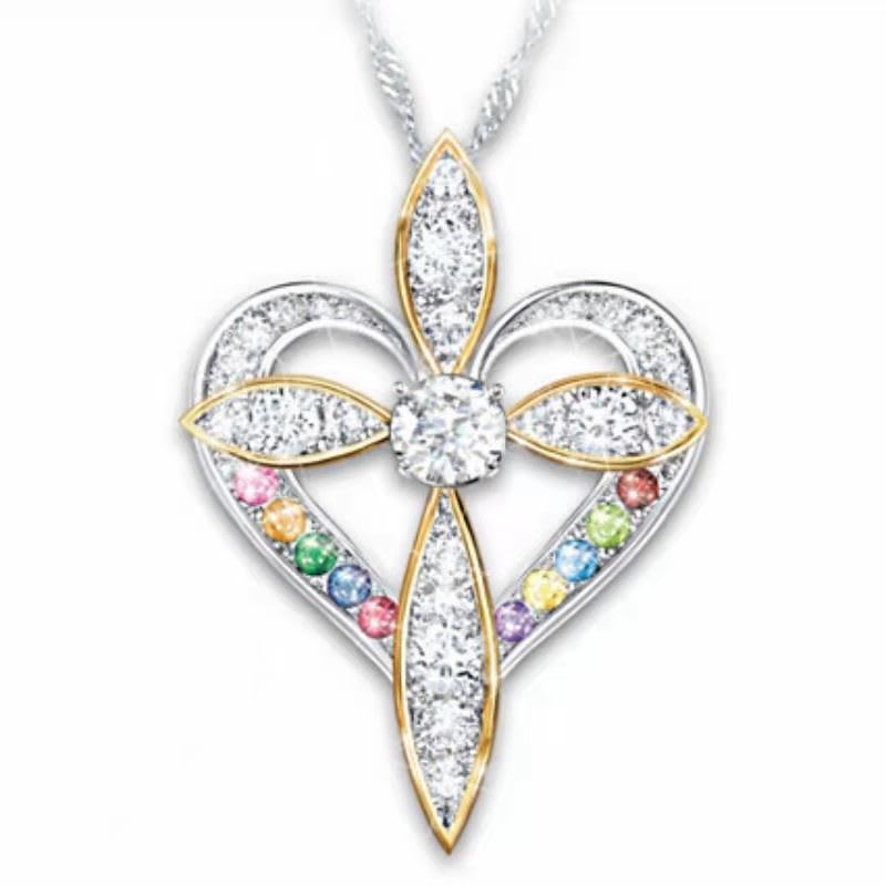 Fashion Love Heart Shaped Cross Pendant view 5