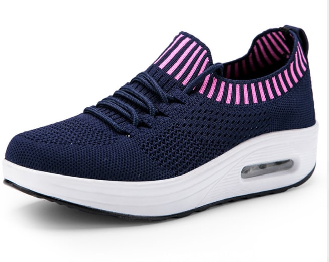 A Drop-shipping Miyaka Air Cushion Thick-soled Rocking Shoes Women's Mesh Sports Flying Woven Travel Shoes 1983 view 3