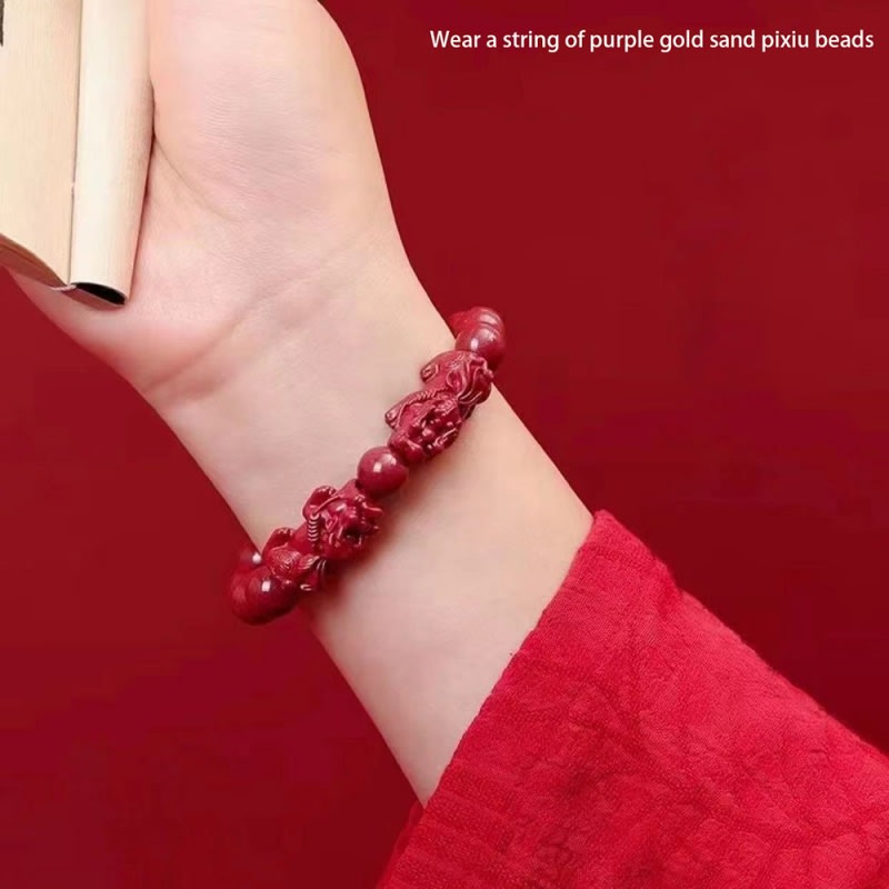 Cinnabar Double Pixiu Bracelet view 10