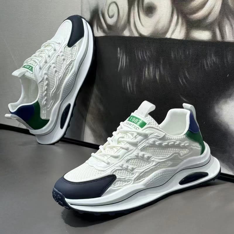 White Laceup Sneakers Fashion Breathable Mesh Flat Shoes Lightweight Versatile Casual Running Walking Shoes view 8