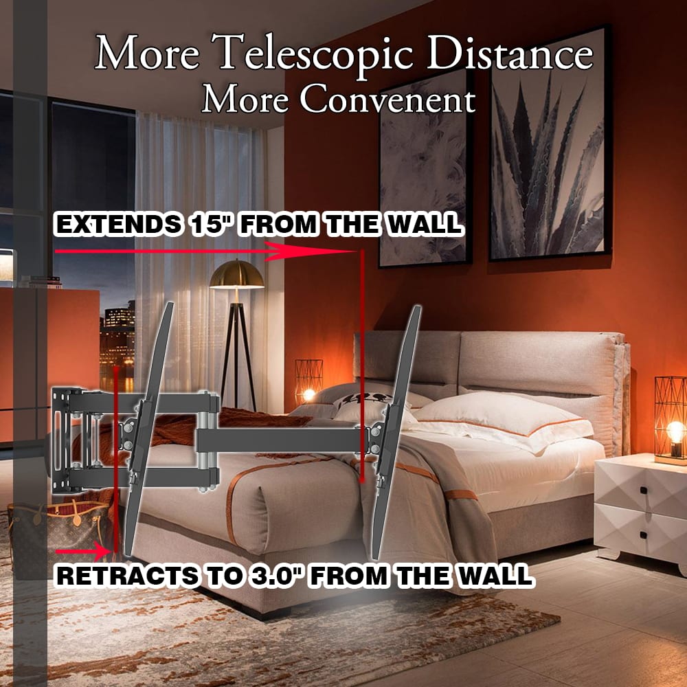 TMDS-105 Up And Down Angle 10 Degrees, Left And Right Angle 30 Degrees, Wall Mounted TV Stand 40kg view 10