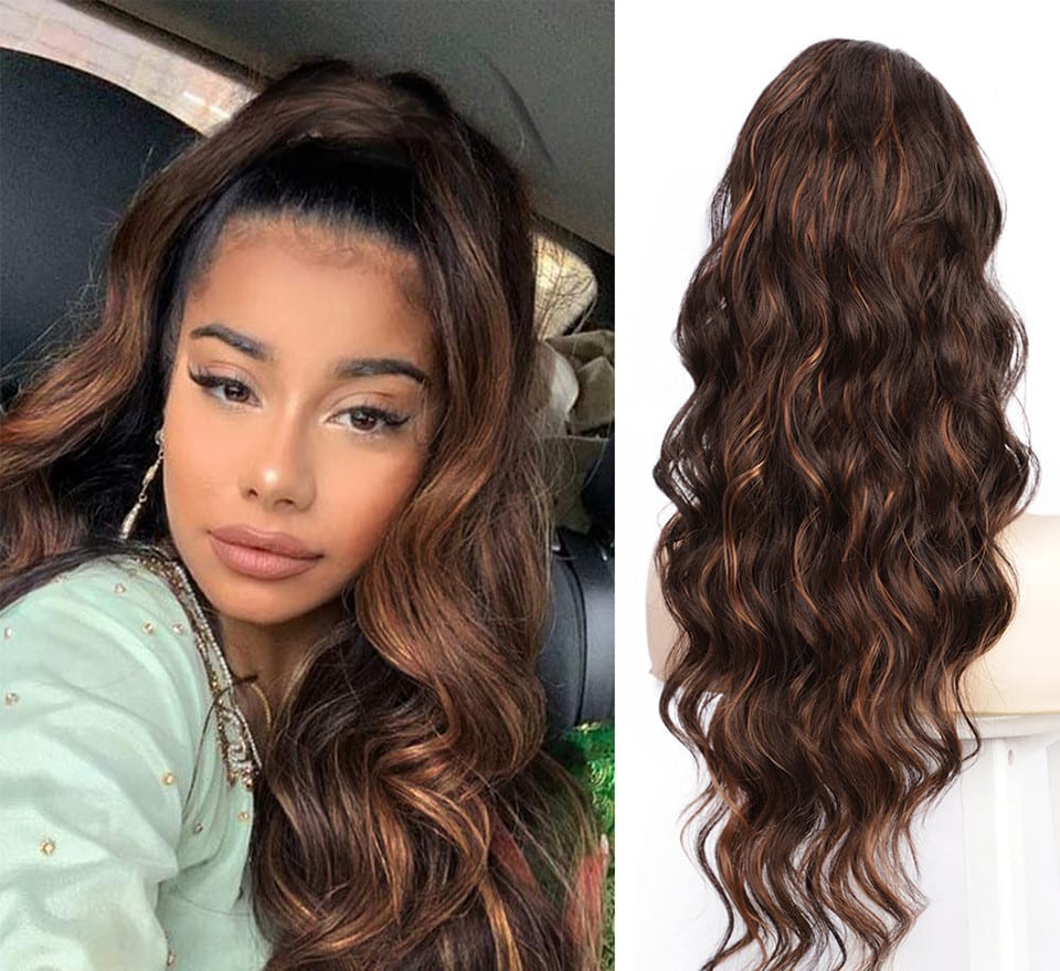 Wig Big Wave Drawstring Ponytail Matte High Temperature Silk Chemical Fiber Wig view 5