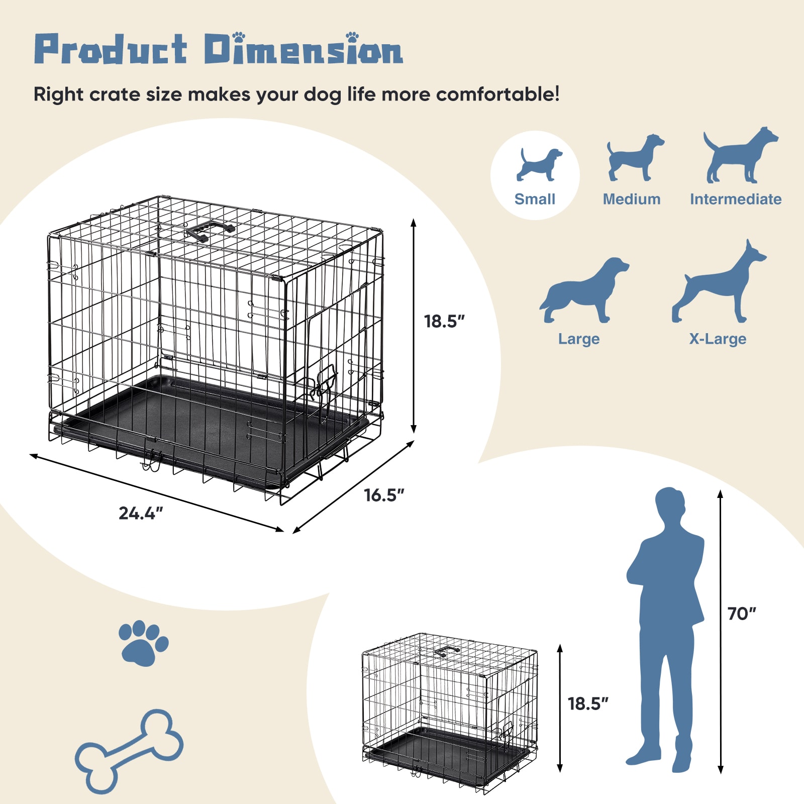 24-30 Inch Single Door Dog Cage view 6