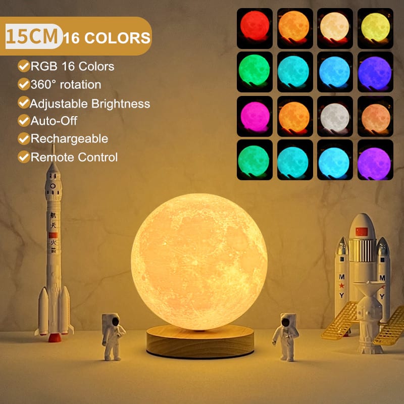 Creative 3D Magnetic Floating Levitating Moon Lamp Touch Control 3 Color Moon Light Lunar Night Light For Home Office Room Decor view 14