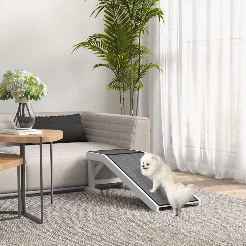 PawHut  Pet Ramp For Dogs & Cats With Non-Slip Carpet, White view 6