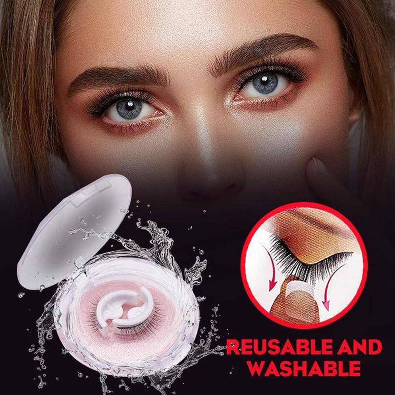 Women's Self Adhesive False Eyelashes Thick Glue Free view 7