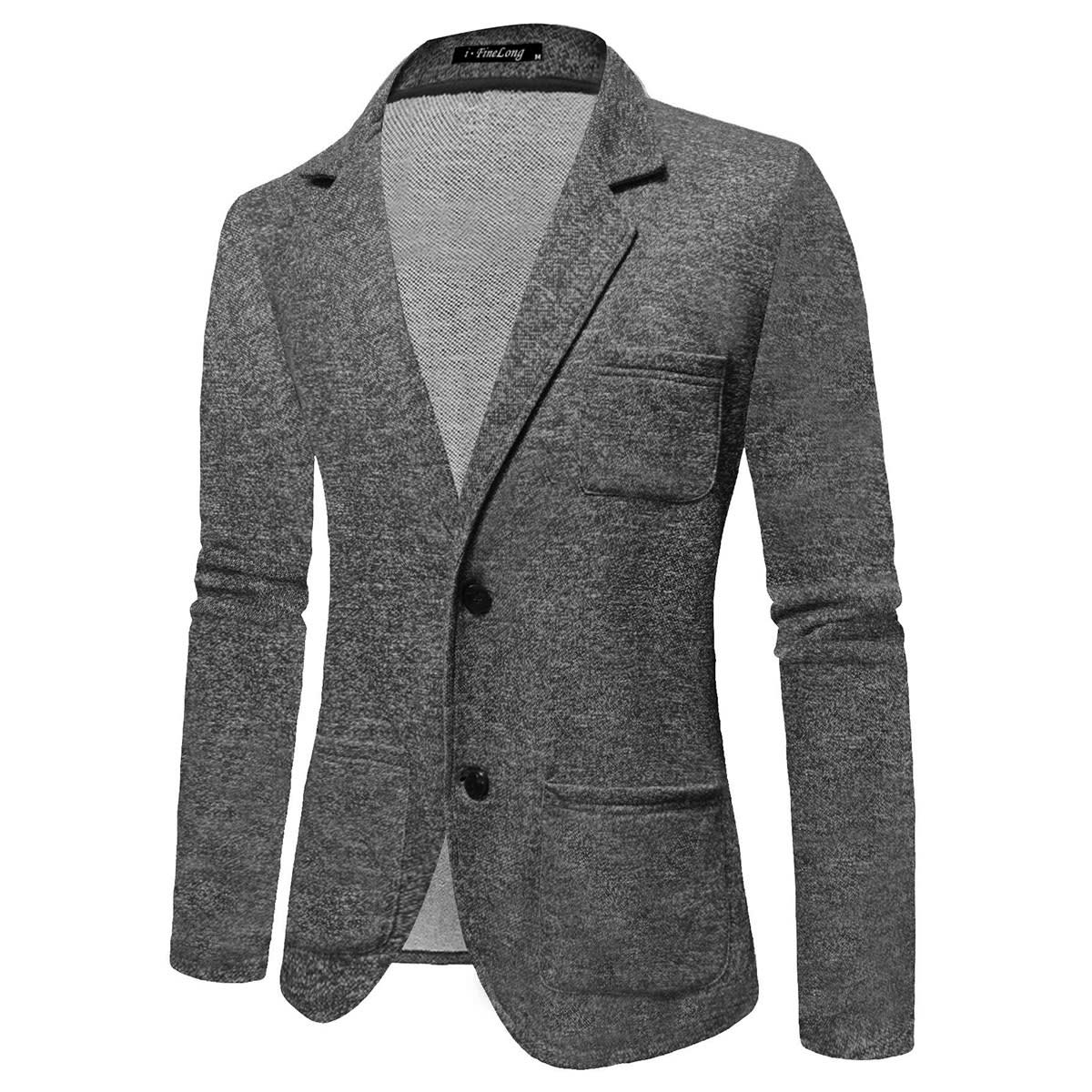 Plus Size Men's Thin Elastic Knitted Suit view 5