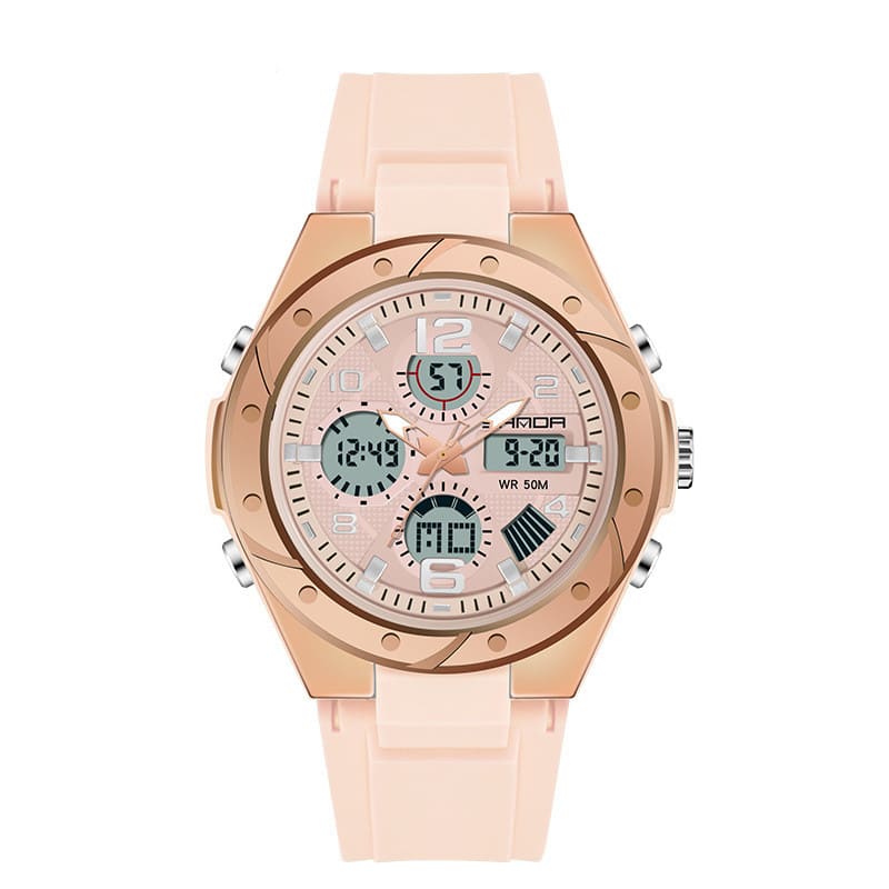 Men's Dual Display Waterproof Luminous Couple Sports Electronic Watch view 16