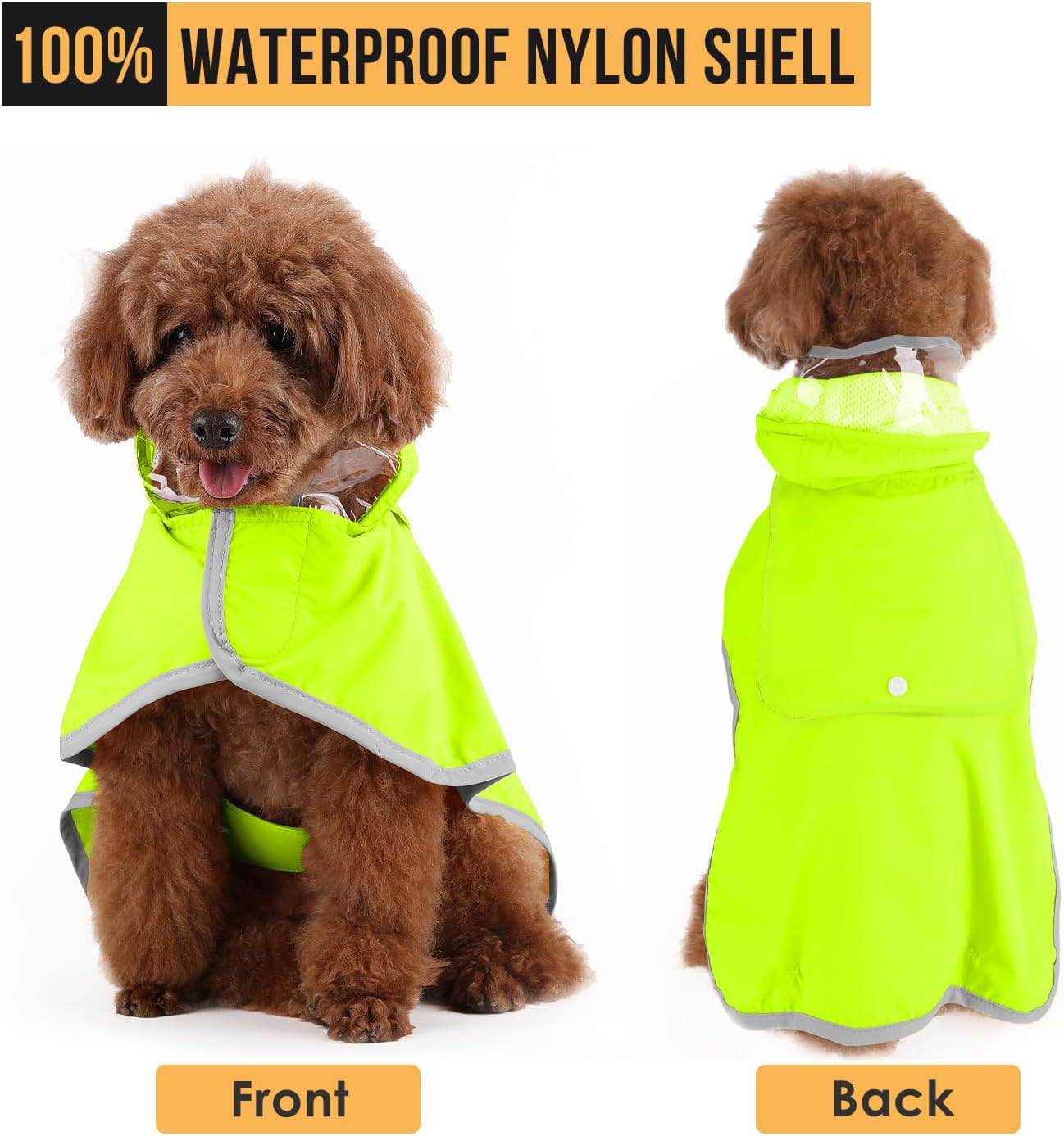 Dog Raincoat Waterproof Soft Breathable Dog Rain Jacket For Small Dog Hooded Dog Rain Coat With Transparent Cap Protect Belly view 15