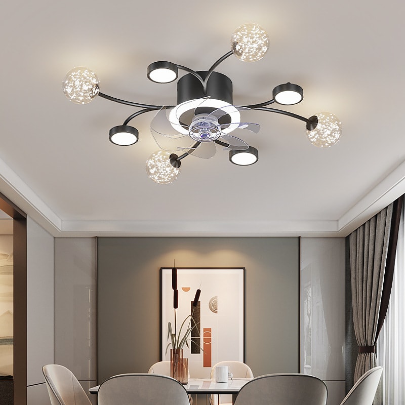 Modern Smart Bedroom Ceiling Fan Lamp view 3