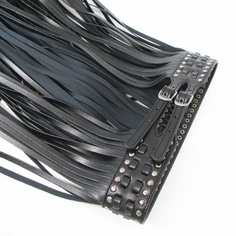 Ladies Fashion Black Long Tassel Pin Buckle Belt view 2