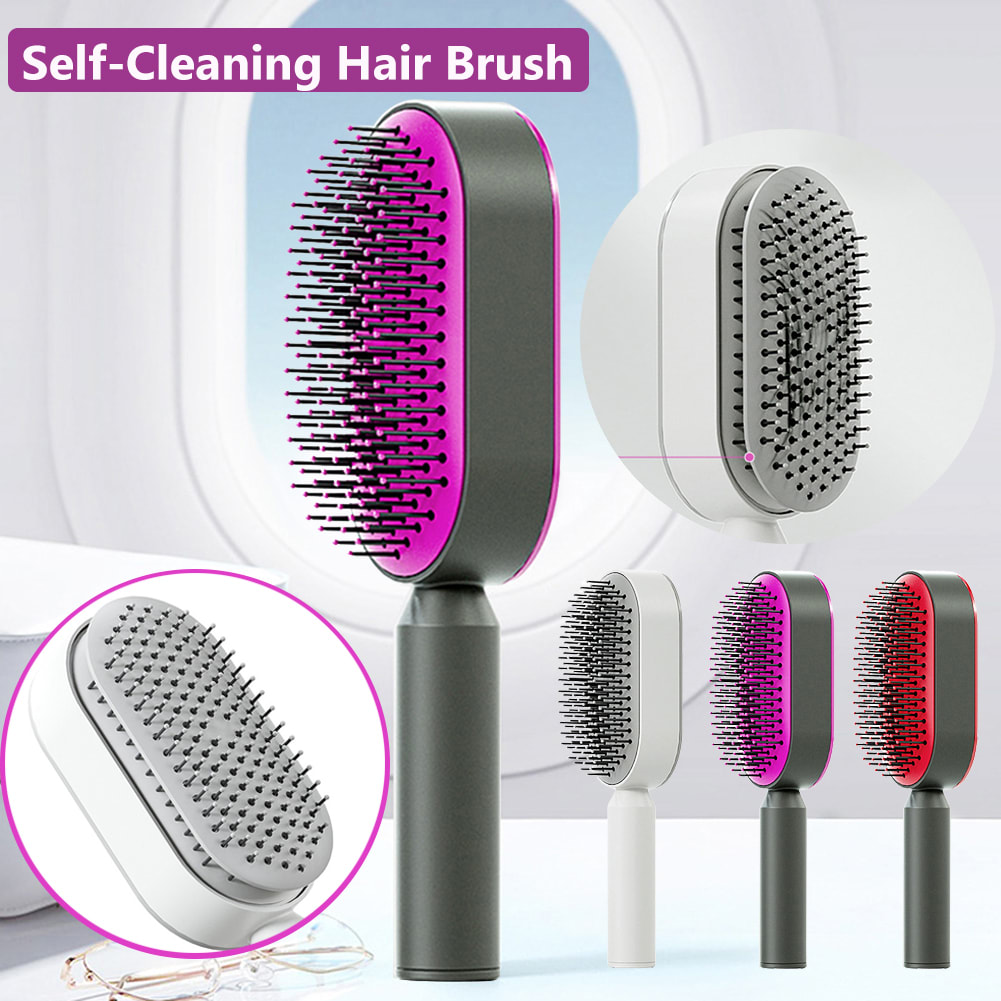 Self Cleaning Hair Brush For Women One-key Cleaning Hair Loss Airbag Massage Scalp Comb Anti-Static Hairbrush view 39