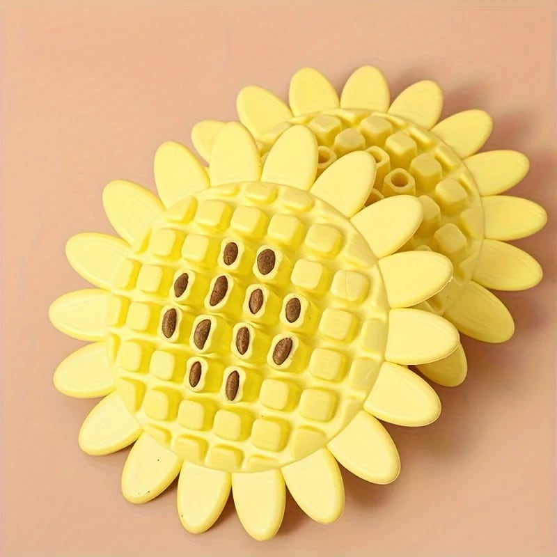Rubber Sunflower Dog Toys Chewy Durable Fun Perfect For Teething And Playing In Puppies Dog Accessories Pet Products view 1
